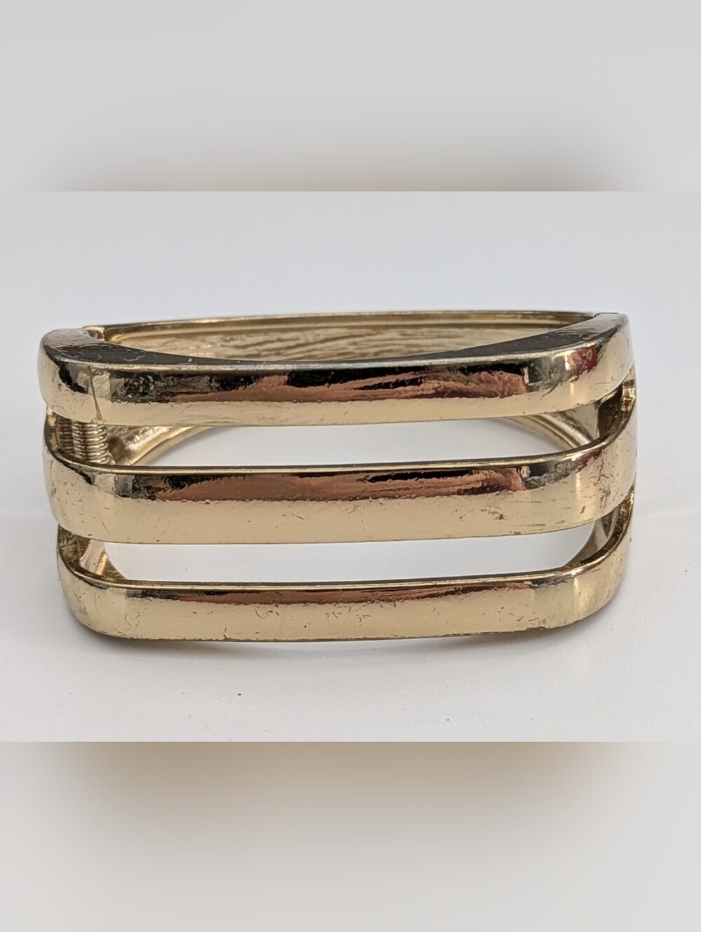 Bold, Wide & Chunky Gold-Tone Bangle Bracelet w/Side Opening